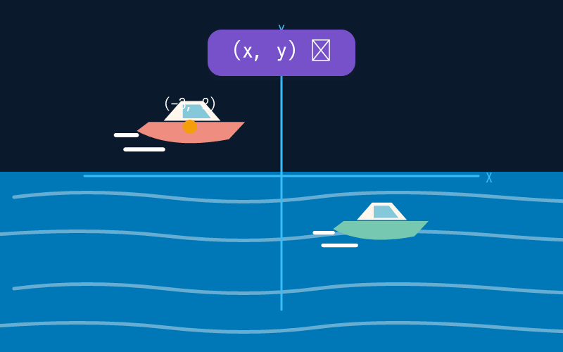 Coordinate Boat Race game cover illustration