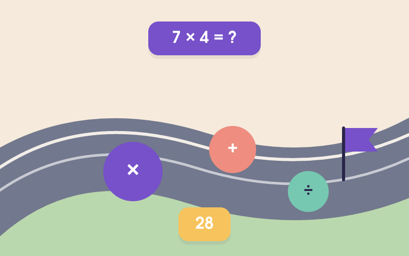 Times Table Rally game cover illustration